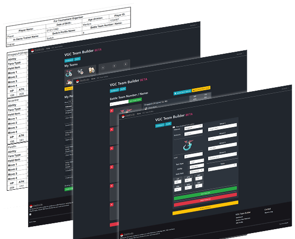 VGC Team Builder Showing the VGC Builder